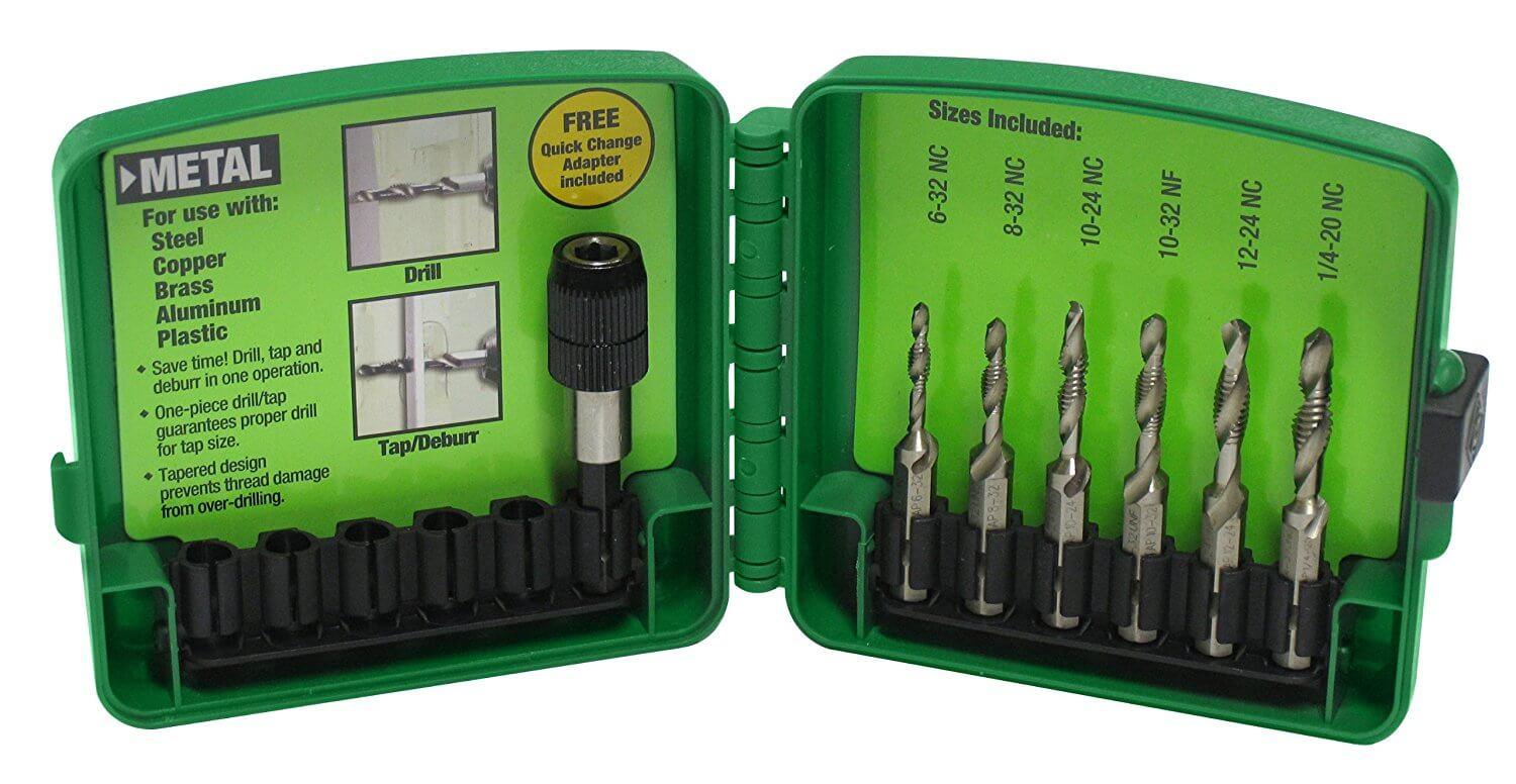 Greenlee DTAPKIT 6-32 to 1/4-20 6-Piece Combination Drill and Tap Set