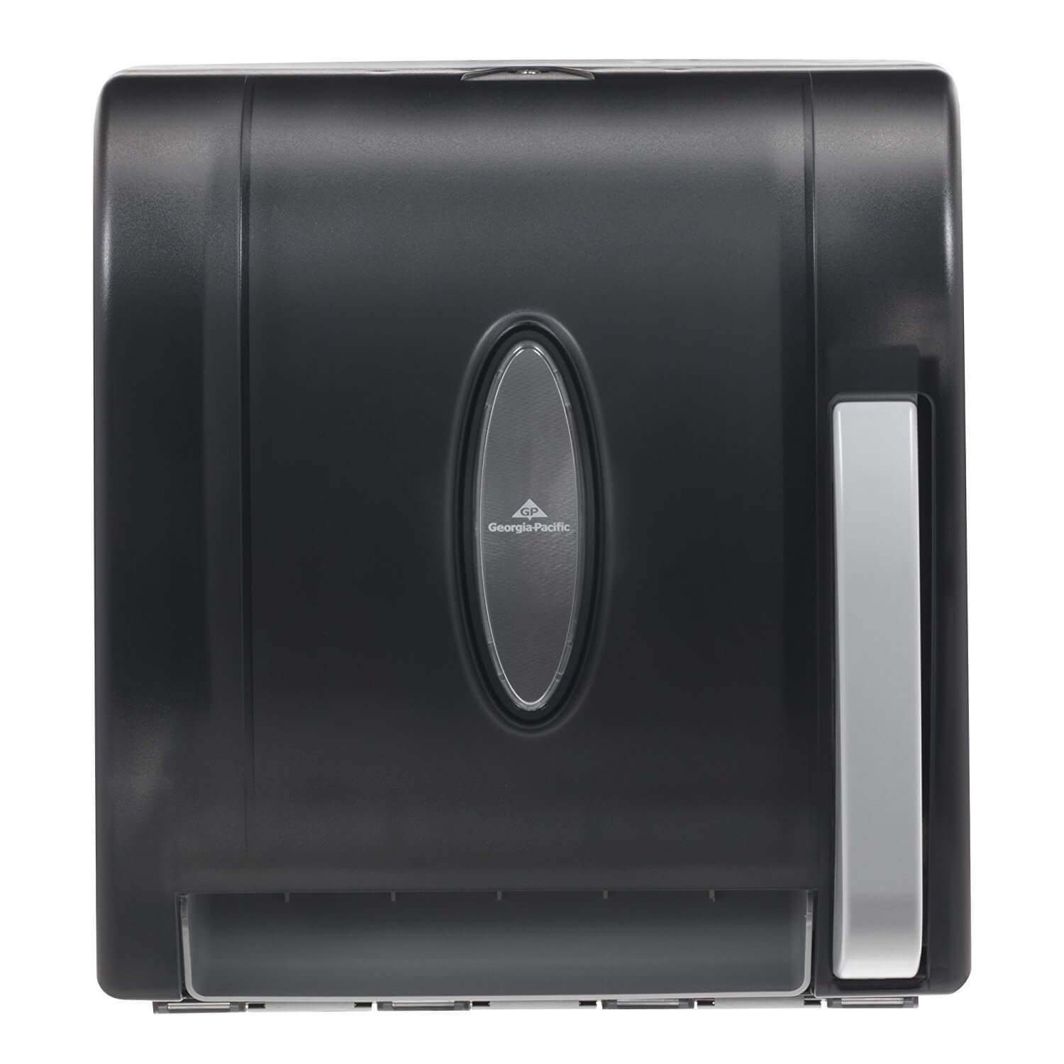 Georgia-Pacific Vista 54338 Black Hygienic Push Paddle Roll Paper Towel Dispenser