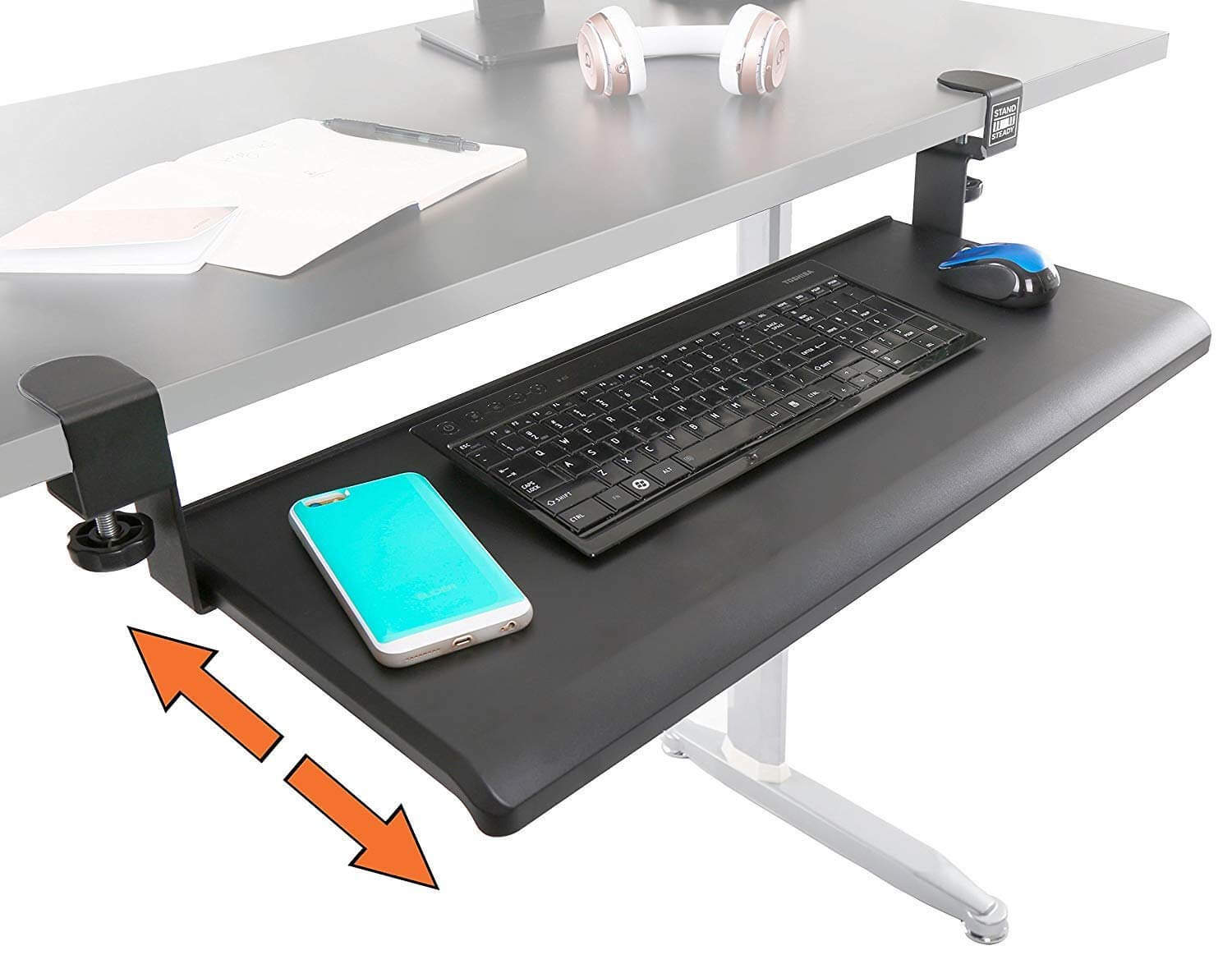 Stand Steady Clamp On Keyboard Tray