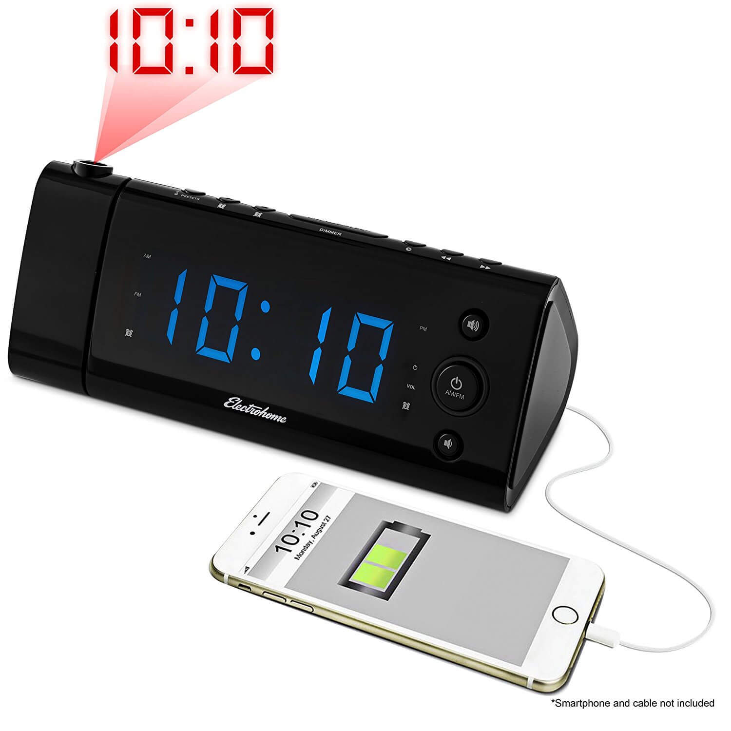 Electrohome USB Charging Alarm Clock
