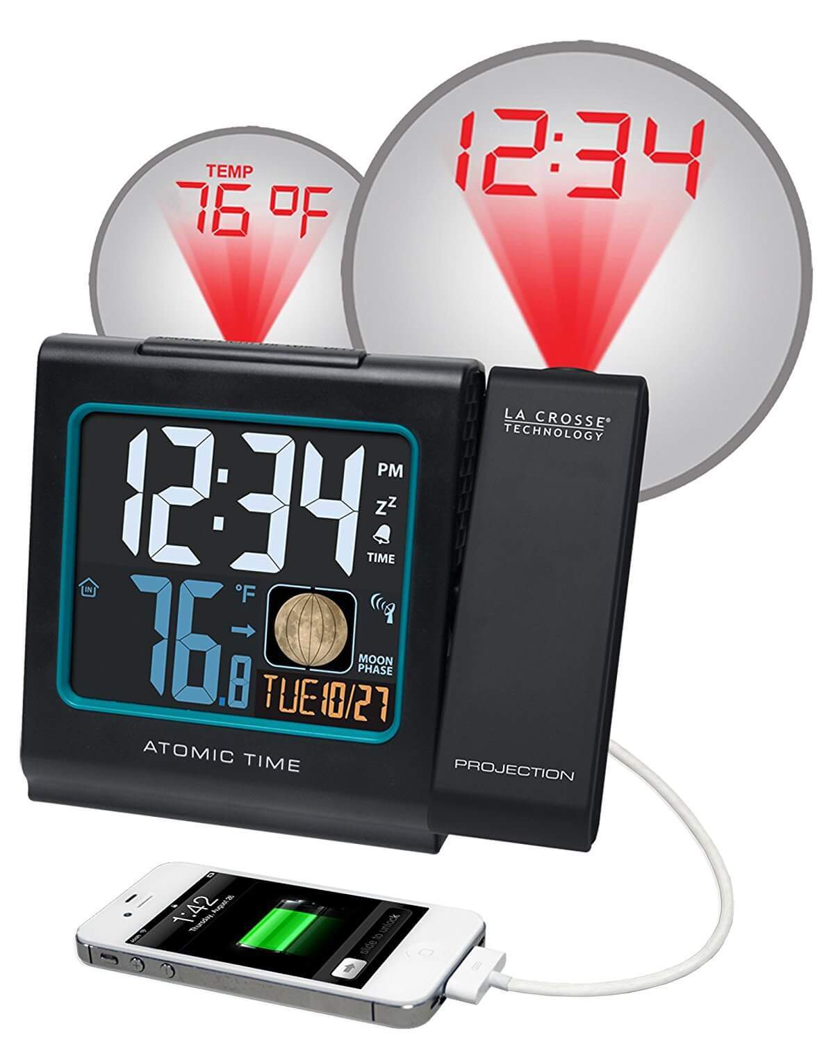 La Crosse Technology 616-146A Color LCD Projection 5-Inch Alarm Clock