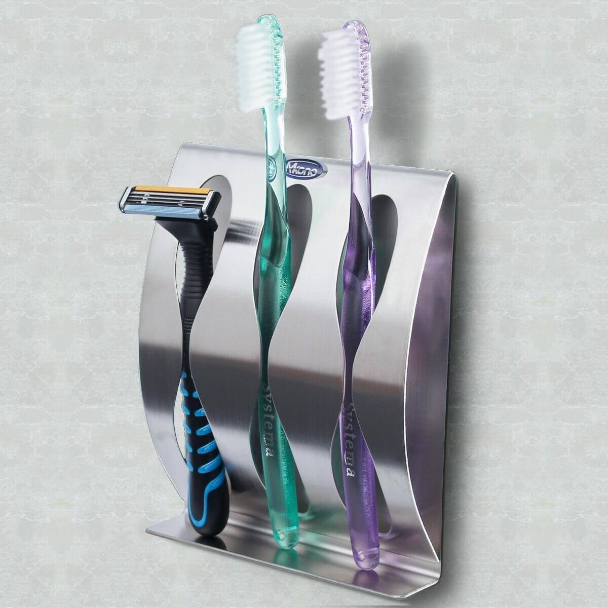 Mkono Durable Stainless Steel Toothbrush Razor Holder