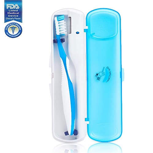 Oral Stericlean Portable UV Toothbrush Sanitizer, UV Light Sterilizer & Cleaner Organizer,