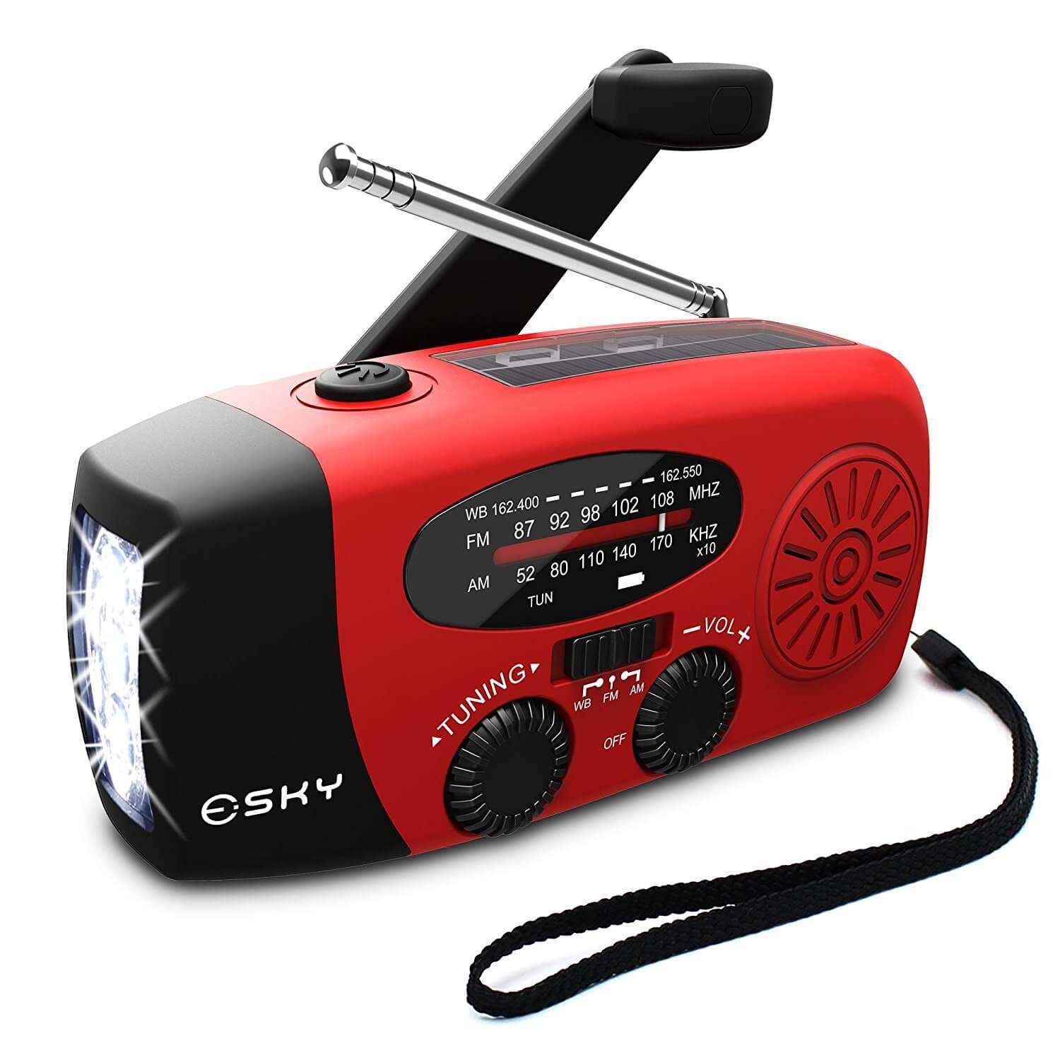 Esky Emergency Radios Hand Crank Self Powered Solar FM/AM/NOAA Weather Radio