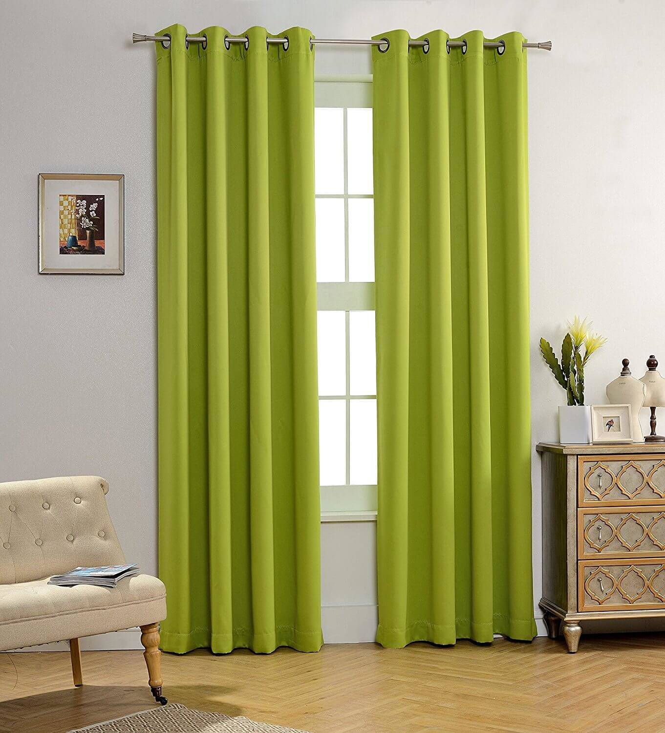 MYSKY HOME Solid Grommet top Thermal Insulated Window Blackout Curtains