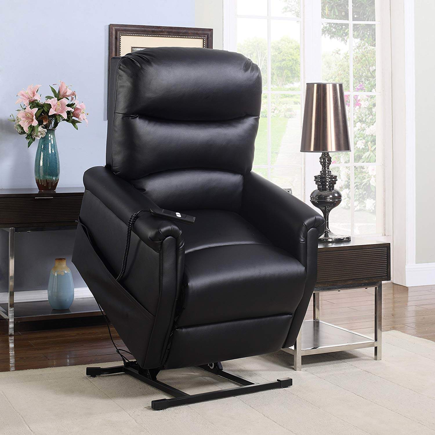 Madison Home Classic Plush Bonded Leather Power Lift Recliner
