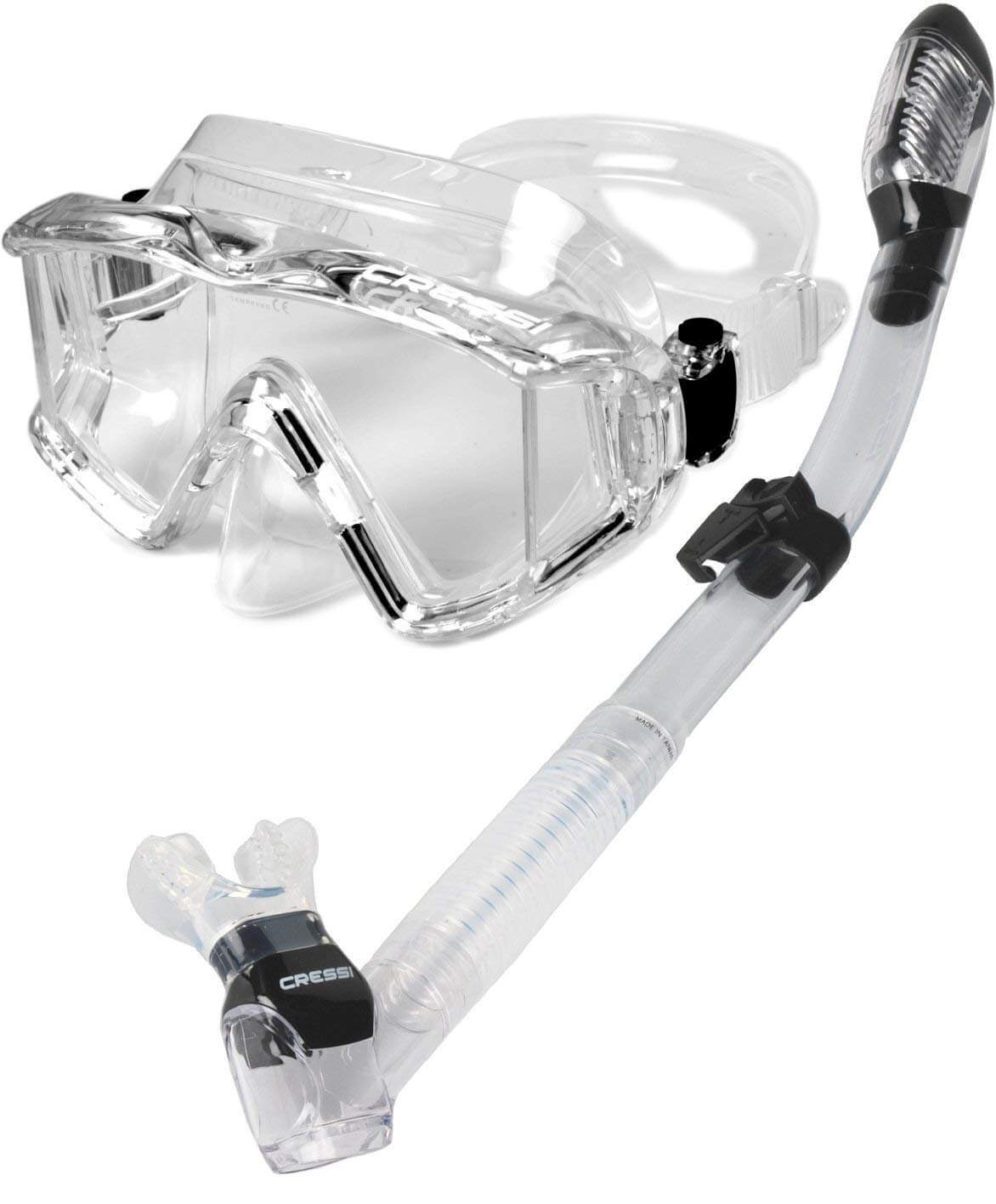 Cressi Panoramic Wide View Mask Dry Snorkel Set