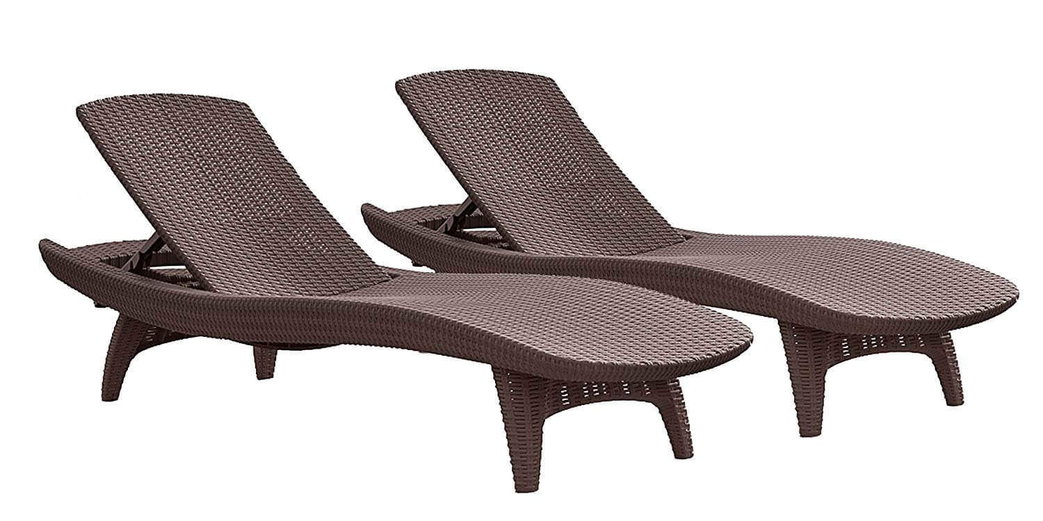 Keter Pacific 2-Pack Outdoor Patio Chaise Lounge