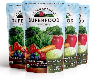 Grown American Superfood 31 Organic Whole Fruits and Vegetables Concentrated
